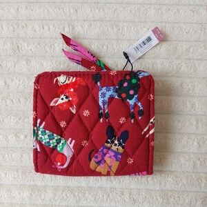 Vera Bradley Campus Double ID Case in a holuday hounds dog show red wallet